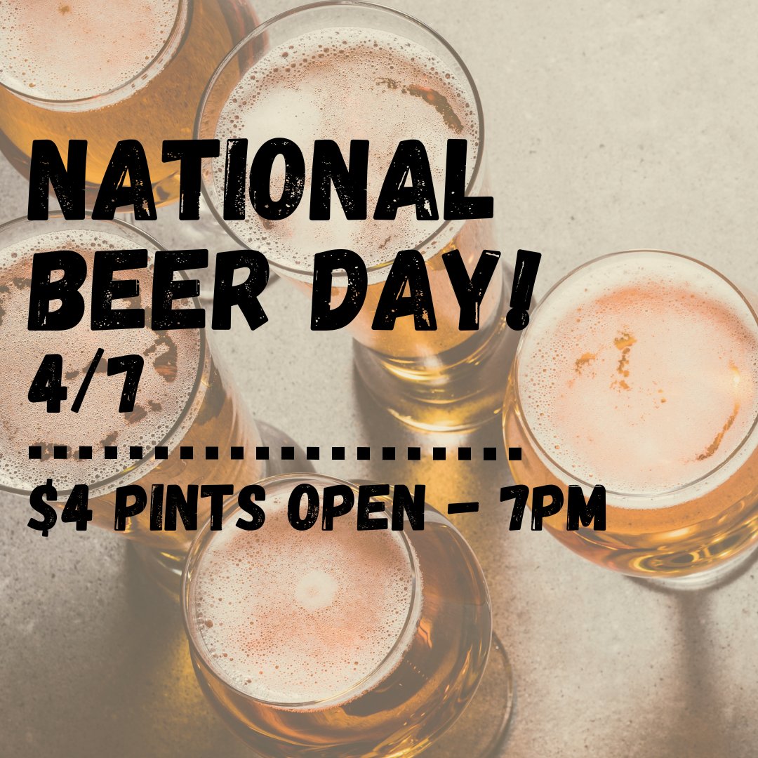 OpenRoadGrill's tweet photo. 🍺 National Beer Day Alert! 🍺 Get $4 16oz drafts until 7 PM at Open Road this Monday. Tag a friend who needs a cold one! https://t.co/Z4l4fUzp8r