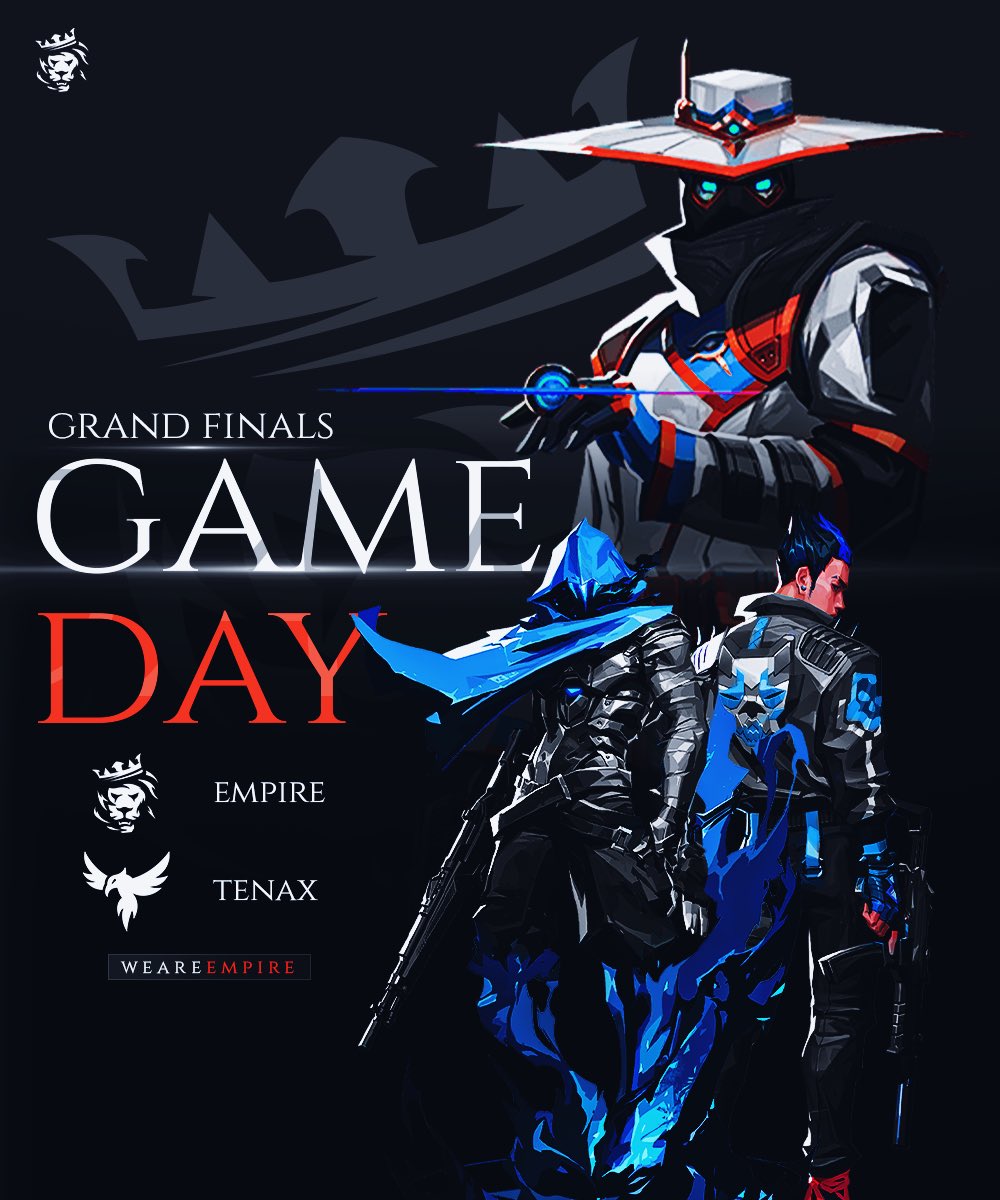 It’s time for the GRAND FINALS!

EMPIRE Gaming vs. <a href="/tenaxgg/">Tenax</a> 

We are ready to bring home the hardware in the T3S presented by <a href="/Retake_Prod/">Retake Productions</a>

Yall got this!

<a href="/Mizzuk1_/">villain</a> <a href="/invyfr/">Invy</a> <a href="/dunksps/">dunks</a> <a href="/alphadonut21/">a1dan</a> <a href="/rickyvlrr/">ricky</a> 

#OurKingdom | #WeAreEMPIRE