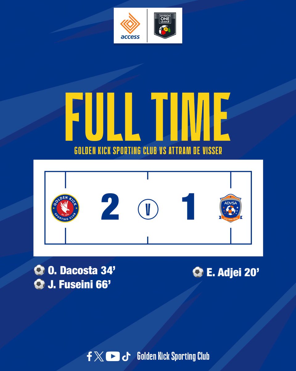 Full time 
GKSC 2 - 1 Attram De Visser…