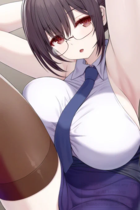 眠そうな眼鏡女子を描きたくなったので突発落書き。しごできお姉さんってイメージで描いた。 