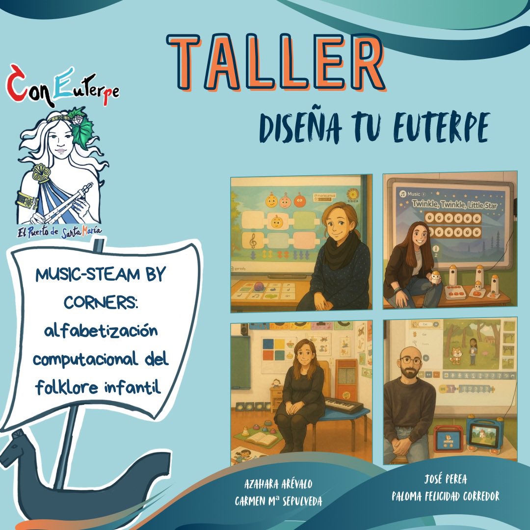 Os presentamos un taller que os va a permitir implementar el aprendizaje musical por rincones, desarrolando la alfabetización computacional desde la #edartística 🎨🎵 con Azahara Arévalo, Carmen Mª Sepulveda, José Perea y Paloma Felicidad Corredor

congresoconeuterpe.es/?p=3161