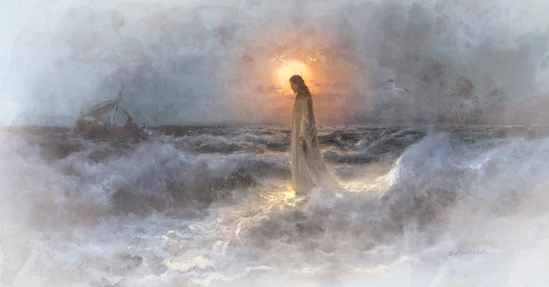 CEMustoe's tweet photo. “As we turn to Jesus Christ, the Savior of the world, He rescues us from the storms of life through His Atonement in accordance with the Father’s plan.” #QuentinLCook #GeneralConference #GreaterLove
Artwork: “Christ Walking on Water after Julius Von Klever,” by Jay Bryant Ward https://t.co/YdEHslstlN