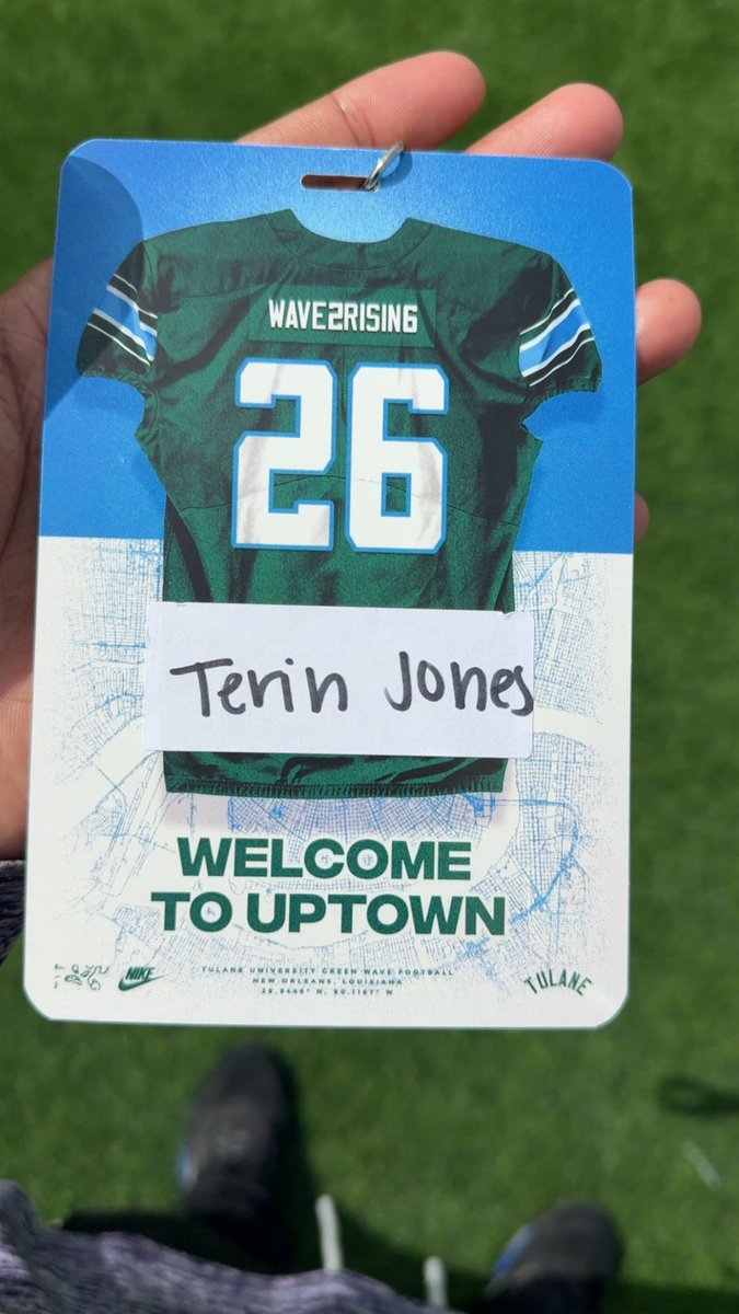 Terin “T Shiesty” Jones (@terin_jones) on Twitter photo Had a great time at <a href="/GreenWaveFB/">Tulane Football</a> Spring Practice! <a href="/TULNrecruiting/">Tulane Football News🏈🌊</a> <a href="/JJMcCleskey/">JJ McCleskey</a> <a href="/CoachSchexTU/">Kyle Schexnayder</a> <a href="/Colton_Leggett/">Colton Leggett</a> <a href="/CoachGasparato/">Coach Greg Gasparato</a> <a href="/CoachBuckels/">Dorsett Buckels</a> Had a great time at <a href="/GreenWaveFB/">Tulane Football</a> Spring Practice! <a href="/TULNrecruiting/">Tulane Football News🏈🌊</a> <a href="/JJMcCleskey/">JJ McCleskey</a> <a href="/CoachSchexTU/">Kyle Schexnayder</a> <a href="/Colton_Leggett/">Colton Leggett</a> <a href="/CoachGasparato/">Coach Greg Gasparato</a> <a href="/CoachBuckels/">Dorsett Buckels</a>