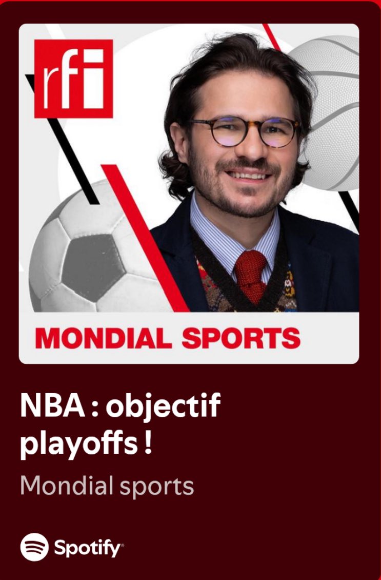 📻 Émission 100% NBA dans Mondial Sports sur <a href="/RFI/">RFI</a>, à quelques jours de la fin de saison régulière.
 
💯 En compagnie notamment de <a href="/annedftcrnlt/">Anne Dufort Cornilliet</a> et avec Killian Malwaya en invité !

🆕 open.spotify.com/episode/3B2u4K…