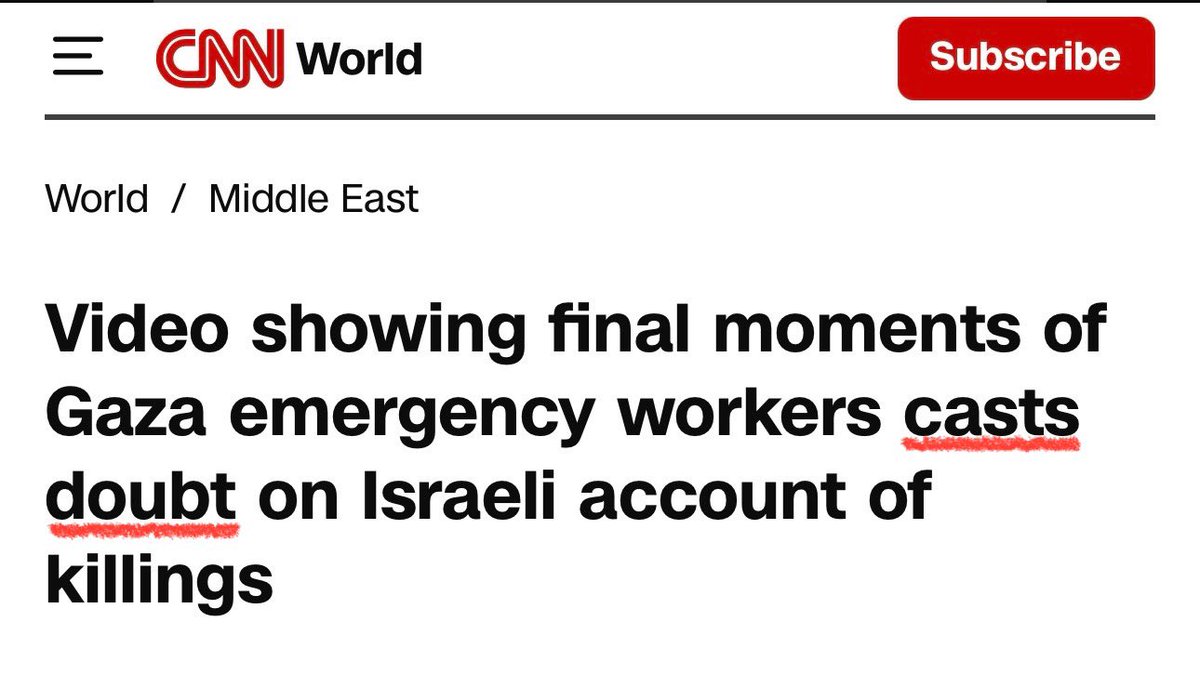 AssalRad's tweet photo. Look how hard Western media is trying to avoid saying Israel LIED and MURDERED MEDICS. https://t.co/sjIHLfV5wb