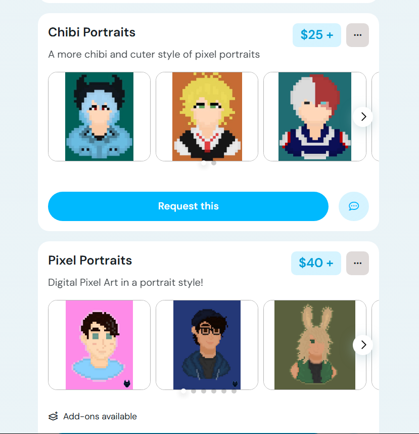 okamidad's tweet photo. Here goes nothing!..
Gonna start opening my commissions, taking THREE slots for the start of the month! Pixel Art Portraits and/or Graphic Design!

✨Commissions: https://t.co/gicYFWV1ol
✨More info: https://t.co/HvEHQ14FkX https://t.co/33ycxsPFGv