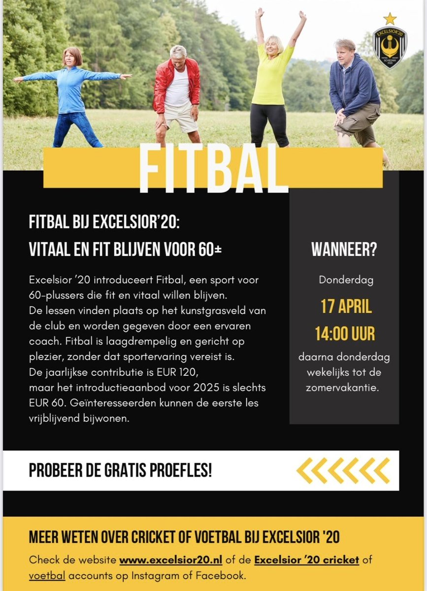 Mario Snieder gaat een nieuwe beweegles starten voor 60+ers!