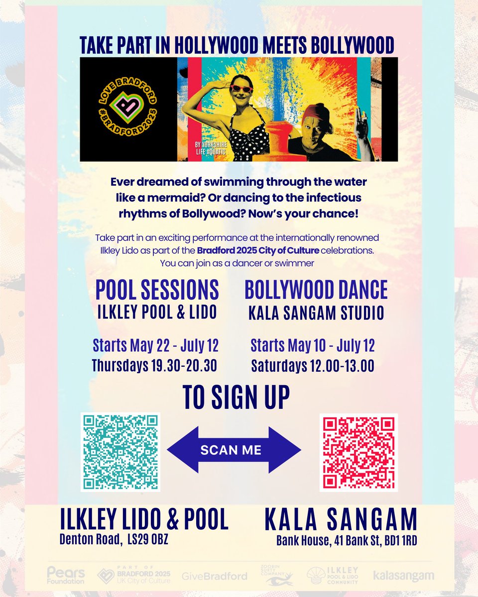 Scan QR codes to sign up. Bollywood or Hollywood? Which will you choose? #HollywoodMeeetsBollywood
More info: yorkshirelifeaquatic.co.uk/2025/03/21/tak…