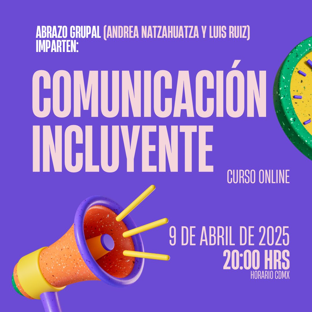 Abrimos sesión para este curso online que sirve si quieres que tus mensajes sean incluyentes, accesibles y tengan una perspectiva diversa. ⭐️ Imparten <a href="/luisrd/">luis ruiz 🫶🏼</a> y <a href="/natzahuatza/">Andrea Natzahuatza</a>, comunicólogxs, creadorxs de contenido y autorxs del libro Resistencias Queer. DM para inscribirte. 💕