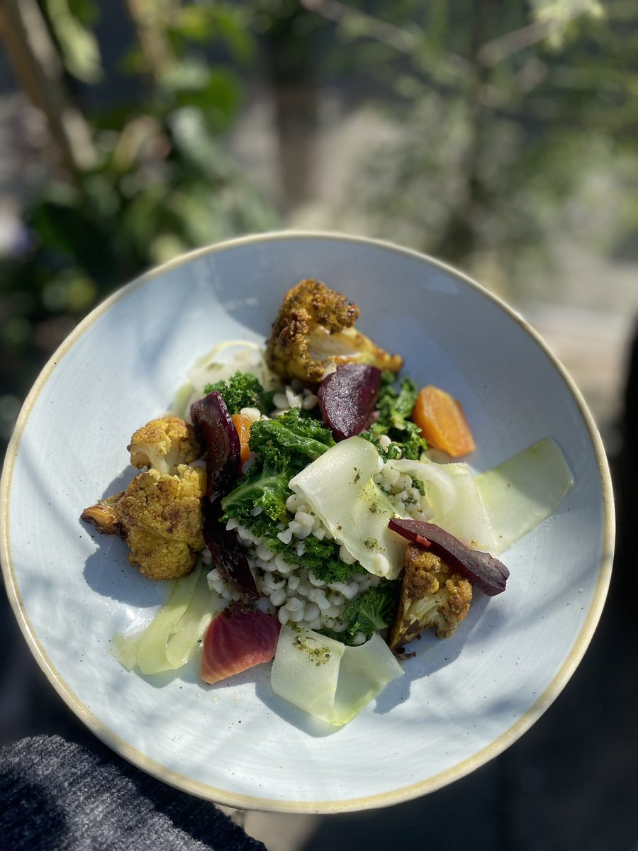 Fregola, kale and curried cauliflower salad with beetroot, kohlrabi and orange &amp; coriander dressing 🥗

#newspringmenu #seasonalproduce <a href="/YoungsPubs/">Young's Pubs</a> <a href="/caitlinspubs_/">caitlinspubs_</a>