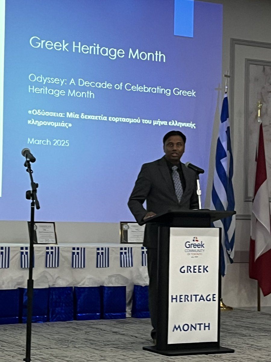 TDSB_GHM's tweet photo. Singing of the 🇨🇦 and 🇬🇷 National Anthems and opening greetings from Chair of the Board @NeethanShan kick off our #GHM closing event at the Greek Community of Toronto. https://t.co/ueCJcDMOUP