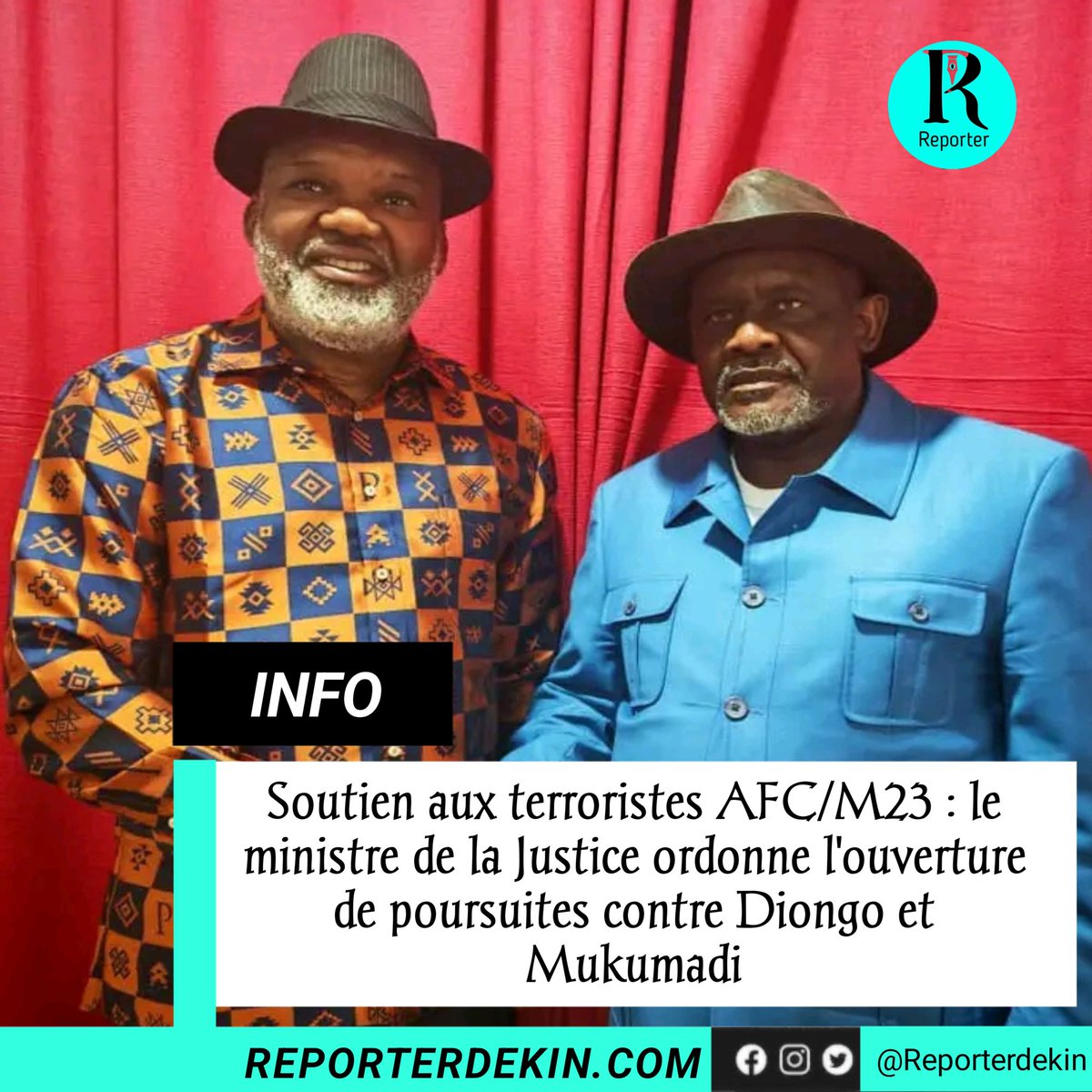 ReporterdeKin's tweet photo. Soutien aux terroristes AFC/M23 : le ministre de la Justice ordonne l'ouverture de poursuites contre Diongo et Mukumadi. À lire 👉🏿https://t.co/GtYjRmogAs

#AFC #AFC23 #FranckDiongo #CorneilleNaanga #ConstantMutamba #RDC https://t.co/tyckQjzbY3