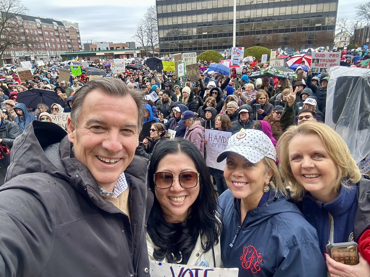 Thousands of people showed up today to protest cuts to Social Security, Medicaid, and so much more! Now, with these tariffs raising prices and destroying savings, people are speaking up. The efforts of the GOP to ram things through without working together with Democrats are