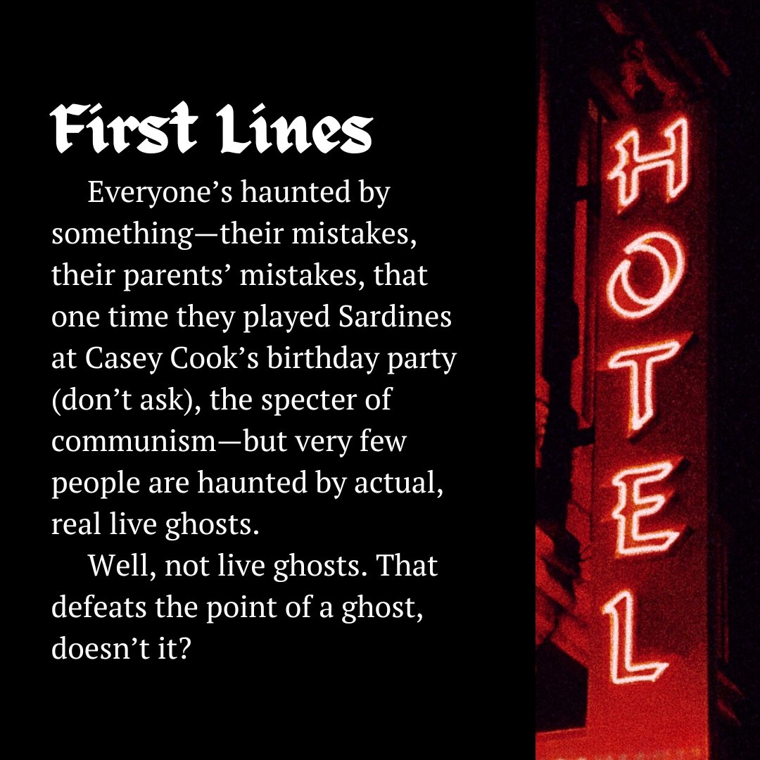Everyone's haunted by something- their mistakes, their parents' mistakes, that one time they played Sardines at Casey Cook's birthday party (don't ask), the specter of communism- but very few people are haunted by actual, real live ghosts.

#1stLinePit #YA #Q #P #H