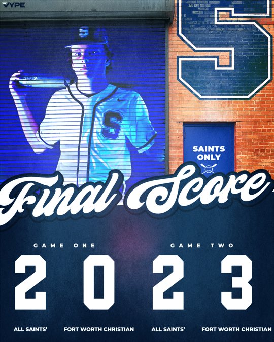 The Saints split the district matchup with Fort Worth Christian and now sit tied for 4th place — just ONE game back from 1st in a highly competitive district!

Let’s finish strong and keep stacking the days. Come out and support your Saints this week!