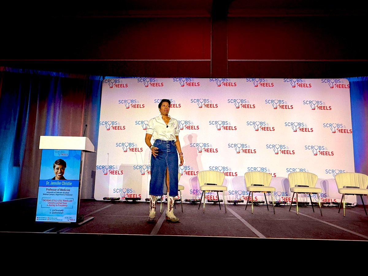 Fola May, MD PhD (@drfolamay) on Twitter photo All tuned in to hear <a href="/JChristieMD/">Dr Jennifer Christie</a> share her story at #ScrubsNHeels25: “The Road Less Travelled: Lessons Learned from a journey to Presidency”
#mindsetforsuccess
#womenstrong
#findyourfriends All tuned in to hear <a href="/JChristieMD/">Dr Jennifer Christie</a> share her story at #ScrubsNHeels25: “The Road Less Travelled: Lessons Learned from a journey to Presidency”
#mindsetforsuccess
#womenstrong
#findyourfriends