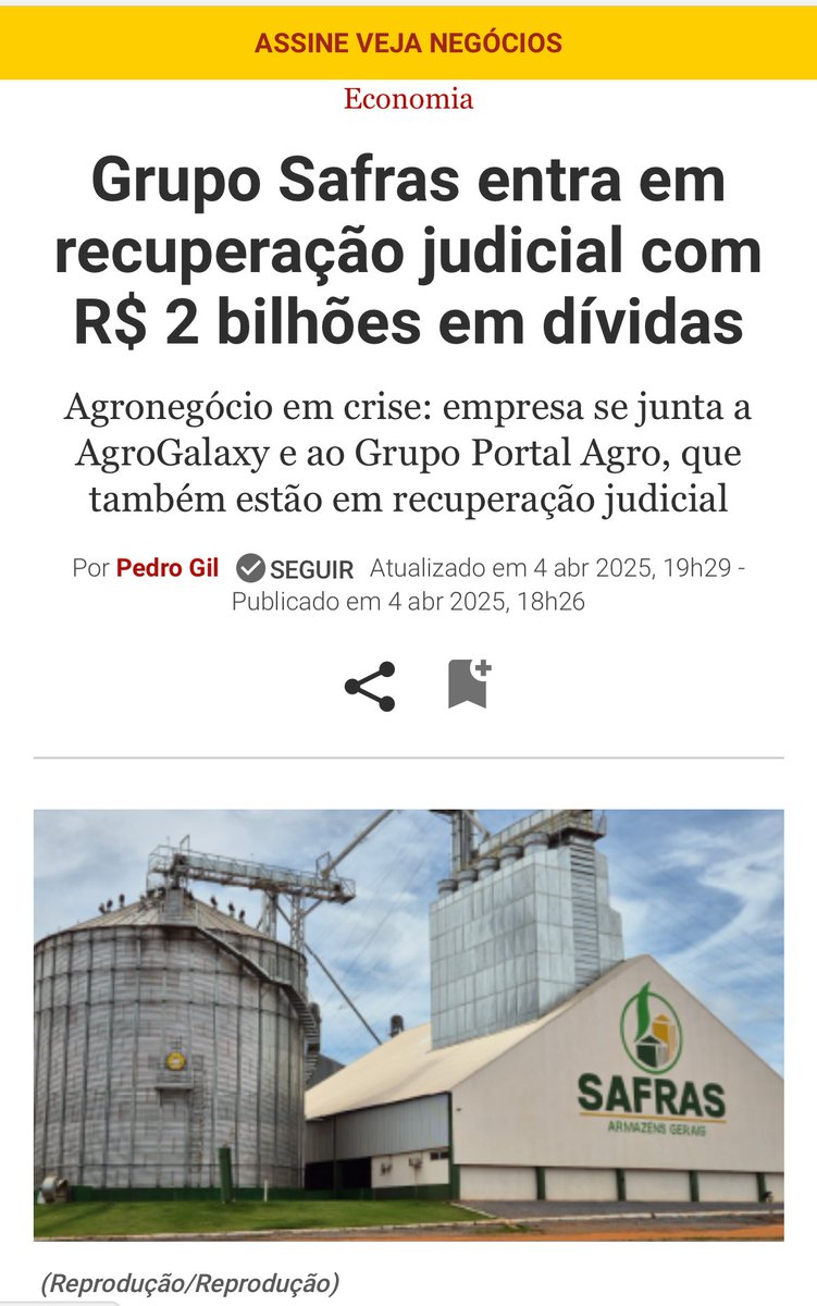 fiinewspaper's tweet photo. #editorial📰🗞️ #Fiagro🌾🌽🚜@fiinewspaper🤖
#CRA #RJ #Agronegócio
Em crise, Grupo Safras que tentava pedir recuperação judicial teve êxito. Quatro Fiagros possuem CRA #Copagri no portfólio:
#BRRBRACRA2J8 COPAGRI
IF CRA022007KK
Possíveis afetados:
#RURA11 , #VCRA11, #OIAG11, #GRWA11
Nos relatórios de #OIAG11 consta representar 2,6% do PL, sem menção. No RG de #GRWA11, consta 0,6% do PL, e Caso Copagri tinha destaque em Acompanhamento da Carteira: 🚨waiver para parcela de mês e solicitação de alongamento do saldo devedor visando a reestruturação de seu fluxo de caixa, mas sem evolução significativa.
No Relatório Gerencial do #RURA11 consta 0,7% do PL em CRA Copagri a CDI+6,15%. Gestão antecipou que, nas últimas reuniões com a empresa,
notaram que a 🚨situação vinha se deteriorando dado os entraves em conseguir retomar o operacional 100% e negociar com todos os credores concomitantemente. Entendiam ser
questão de tempo para recurso judicial para renegociação (RJ ou RE). A
Copagri já estava há algum tempo na watchlist, e 🚨gestão já considerava a potencial provisão (#PDD) em sua reserva contábil. Acreditam que não devem ter um impacto material no guidance de dividendos.
https://t.co/rMpPUM90Ov
No Relatório Gerencial Mensal de #VCRA11 , ele aborda ação de crédito adotada para operação que representa 🚨3,52% do PL:
(CRA022007KK OPEA SAFRAS AGRO CDI+ 5,50%)
Na Página 14, destaca que a operação conta com aval dos sócios do Grupo Safras e antigos acionistas da Copagri e garantia constituída representada por cessão fiduciária de recebíveis.
Informa que houve provisionamento de 🚨30% sobre o saldo devedor dessa operação (#PDD), aplicado pelo administrador do Fundo.
🤖Naquela data ainda não havia ocorrido o deferimento da RJ. A PDD pode ser revista pelo Adm do fundo futuramente.
https://t.co/dS5a6OcnBu
☑️Entenda a situação de crédito:
Em 04abr25, Grupo #Safras entrou em 🚨 #RJ (recuperação judicial) com R$ 2 bilhões (Veja) a R$ 2,2 bilhões (The Agribiz) em dívidas.
🤖R$ 2 a 2,2 bilhões é relevante, figuraria top3 em ranking recente de maiores RJs do Agro. Disputa 2o lugar, com Patense e ficando atrás de AgroGalaxy (1o lugar) que foi a maior (acima de R$ 4 bilhões)
▶️ Litisconsórcio ativo: pedido foi protocolado englobando as matrizes e filiais da Safras Armazéns Gerais, Safras Bioenergia e Safras Agroindústria (nova denominação de #Copagri)
▶️ Grupo Safras afirma que a utilização de um único processo para o processamento da recuperação de 🎯todas as empresas do grupo e 🎯dos produtores rurais pessoas físicas é uma medida de economia processual ...
▶️ No pedido, o Grupo Safras solicita ainda a antecipação dos efeitos do stay period – mecanismo que suspende ações judiciais contra o devedor durante a recuperação – e pleiteia a declaração de 🚨 essencialidade da planta industrial de Cuiabá, incluindo armazéns, maquinários e contratos estratégicos associados.
▶️ A crise do Núcleo Safras teve início com a oscilação do preço da soja, especialmente a queda exponencial do preço no primeiro semestre de 2023
▶️ Ainda segundo a empresa, a aquisição da Copagri — atualmente denominada Safras AgroIndústria –, também em 2023, contribuiu para o agravamento do cenário de crise, pois houve a absorção de um passivo ...
Leia mais em: https://t.co/t4Ja9pj7Ns
Leia mais em: https://t.co/8iP8WLtbWz