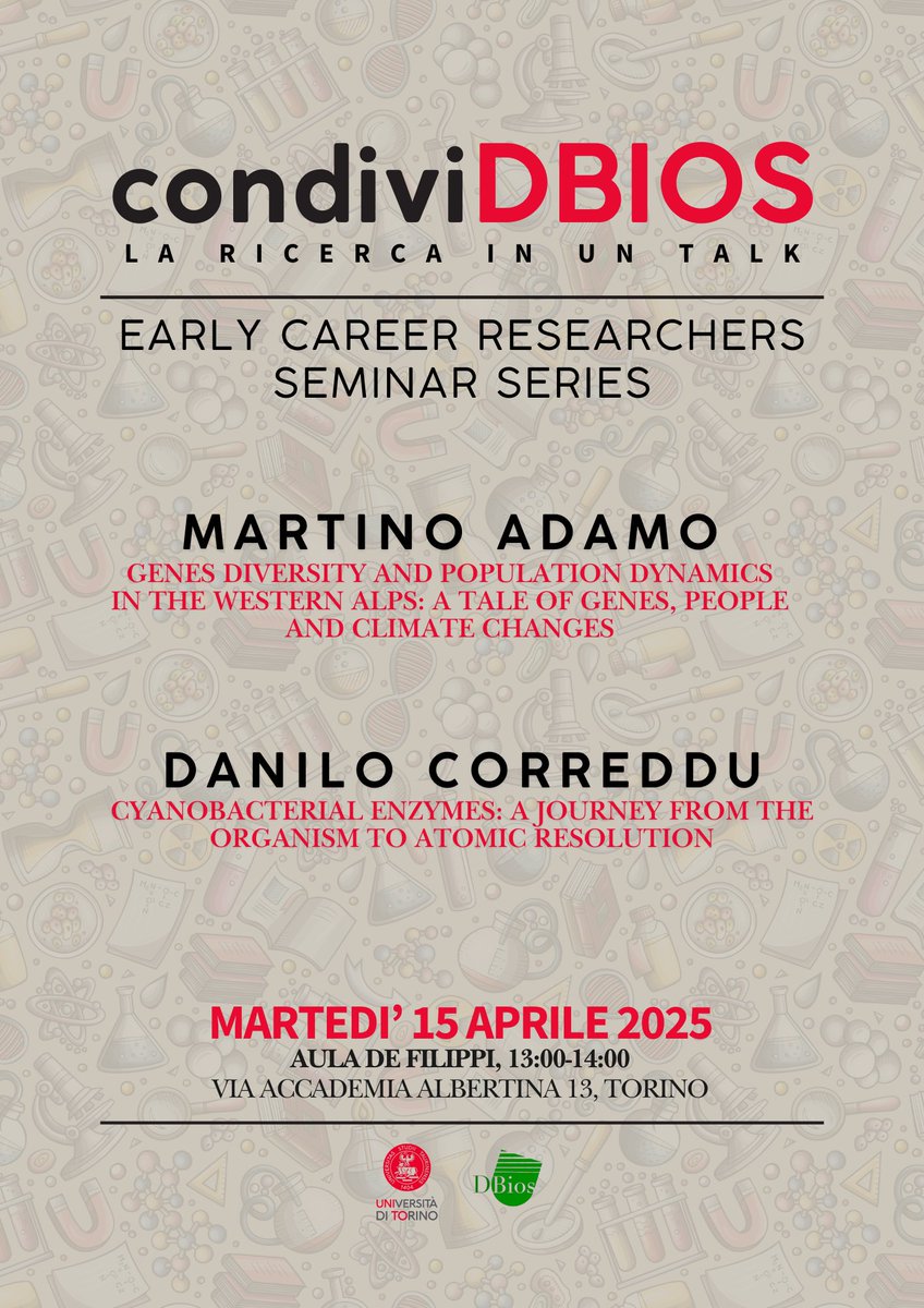 @DBIOSUnito (@dbiosunito) on Twitter photo Martedì 15 aprile nuovo appuntamento di "CondiviDBIOS- La ricerca in un talk". I Dottori Martino Adamo e Danilo Correddu presenteranno ai colleghi i risultati più significativi delle proprie ricerche
<a href="/unito/">Università di Torino</a> Martedì 15 aprile nuovo appuntamento di "CondiviDBIOS- La ricerca in un talk". I Dottori Martino Adamo e Danilo Correddu presenteranno ai colleghi i risultati più significativi delle proprie ricerche
<a href="/unito/">Università di Torino</a>