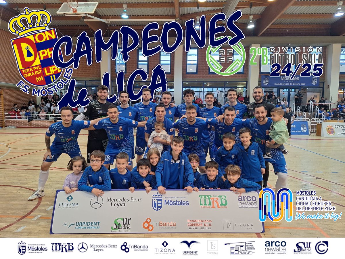 💙⚽️ FINAL
MRB-FS MÓSTOLES 5️⃣
<a href="/grupolopez14/">GrupoLopezBolañosFS</a> 4️⃣
SOMOS CAMPEONES DE LIGA!!!
SOMOS CAMPEONES DE LIGA!!!
SOMOS CAMPEONES DE
LIGAAAAA!!!
Siempre y solo Móstoles!!!
<a href="/deportesmost/">Concejalía de Deportes Móstoles</a> <a href="/FutSalRFEF/">Futsal RFEF</a> <a href="/RFFM_FutbolSala/">Comité de Fútbol Sala - RFFM</a> 
#canteraazul