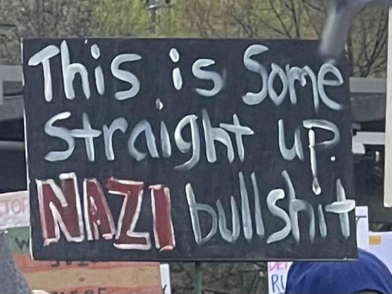Very heartened to see several thousand of my brothers and sisters join me today in downtown Cincinnati with the Hands Off protest. ❤️