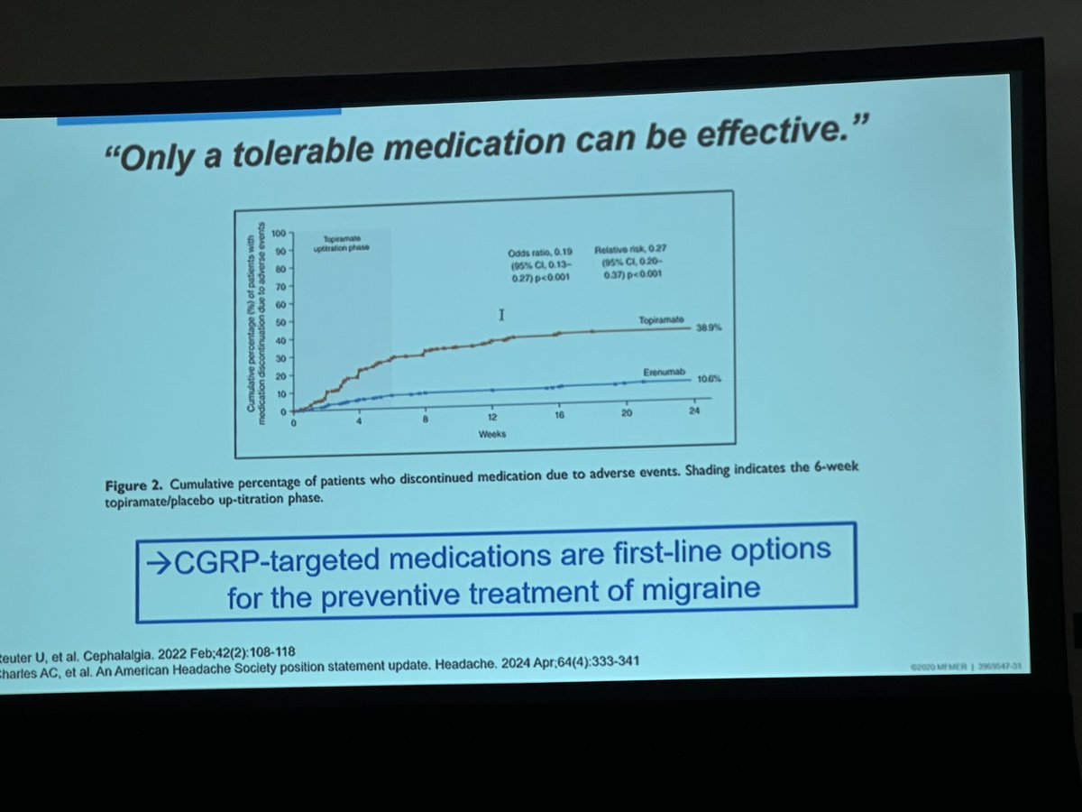 Dr. Amaal Starling talking about headache and posttraumatic headache in athletes. Cgrp medication are first line options for prevention, particularly for athletes in which we want to avoid side effects that might effect performance ⁦<a href="/AANmember/">American Academy of Neurology</a>⁩ #AANAM ⁦<a href="/EndeavorHlth/">Endeavor Health</a>⁩