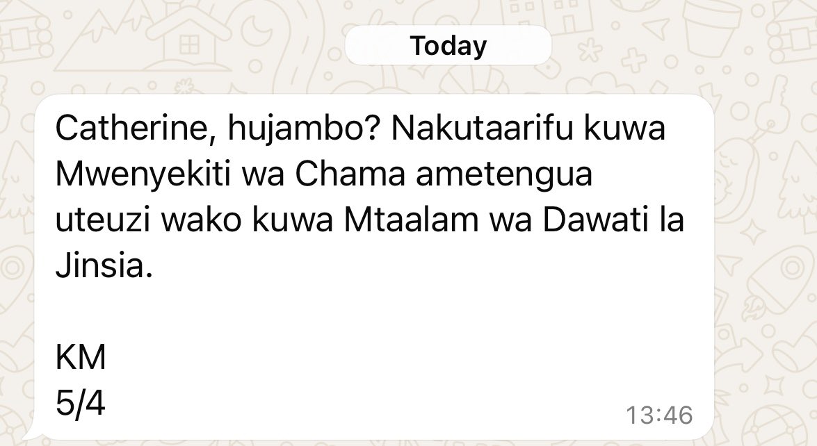 Hii ndo barua yangu ya Utenguzi Kaka.