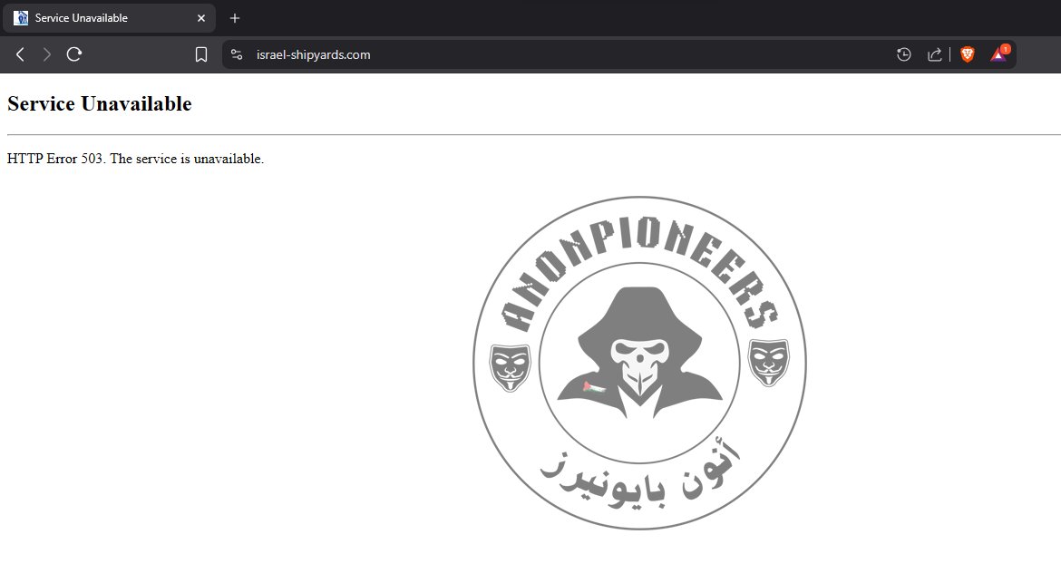 AnonPioneers's tweet image. 🇮🇱 Israel Shipyards Website Taken Down By AnonPioneers 🇮🇱

✅ SITE :- israel-shipyards.com

✅ CHECK-HOST :- check-host.net/check-report/2…

Attack Power Sponsored by t.me/insanec2

#OpIsrahell
#OpSaveGaza
#WeStandWithPalestine
#FreePalestine
#OpIsrael

🇵🇸 @AnonPioneers 🇵🇸