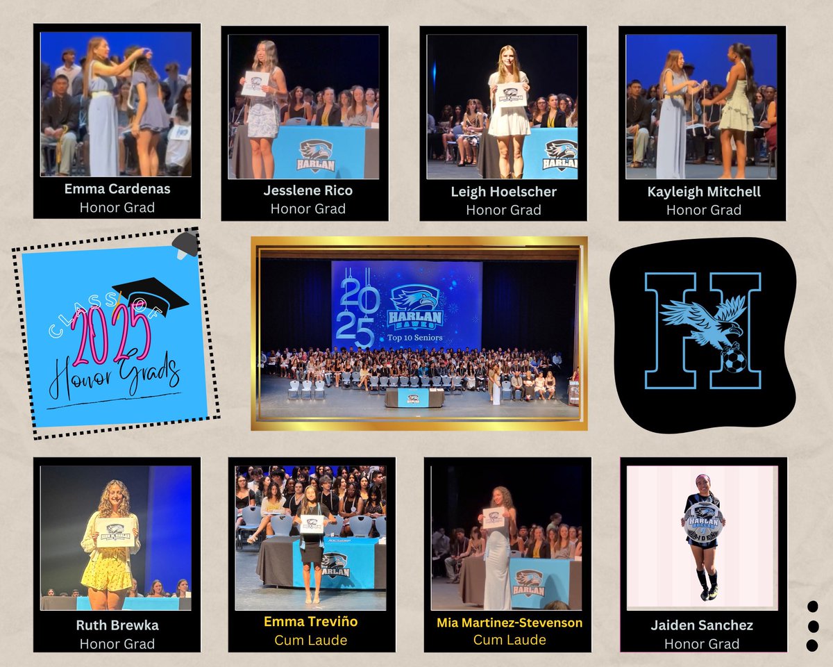 Harlan Women’s Soccer (@harlangsoccer) on Twitter photo Our “GREAT EIGHT” continue to excel!
The C/O 2025 has showcased exceptional perseverance, raising the standard for future Hawks.
Congrats to Emma C, Jesslene, Leigh, Kayleigh, Ruth, Emma T, Mia, & Jaiden on being named to <a href="/NISDHarlan/">Harlan High School</a> TOP SENIOR GRADUATES! 🎓 Our “GREAT EIGHT” continue to excel!
The C/O 2025 has showcased exceptional perseverance, raising the standard for future Hawks.
Congrats to Emma C, Jesslene, Leigh, Kayleigh, Ruth, Emma T, Mia, & Jaiden on being named to <a href="/NISDHarlan/">Harlan High School</a> TOP SENIOR GRADUATES! 🎓