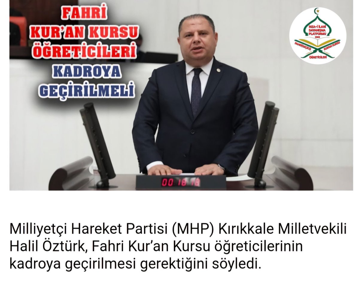 <a href="/ozanozturk_tr/">OZAN ÖZTÜRK</a> <a href="/Avkthalilozturk/">Halil ÖZTÜRK</a> <a href="/_cevdetyilmaz/">Cevdet Yılmaz</a> <a href="/erkanakcay45/">Erkan Akçay</a> <a href="/akbasogluemin/">Av. M.Emin AKBAŞOĞLU 🇹🇷</a> <a href="/AvOzlemZengin/">Av. Özlem Zengin 🇹🇷</a> Her zorluğa boyun eğmiş dönem sonu halen mülakat çalışan %85 i kadınlardan oluşan görevine sevdalı #Diyanet  Fahri(Geçici)kur'an k. öğreticlerinin Özlük hakları neden yok Diyanet bu devletin ise fahriler kimin çalışanı?

Devlet Bahçeli
<a href="/akbasogluemin/">Av. M.Emin AKBAŞOĞLU 🇹🇷</a> 
<a href="/AvOzlemZengin/">Av. Özlem Zengin 🇹🇷</a> 
<a href="/AyanNilhan/">Nilhan AYAN</a>