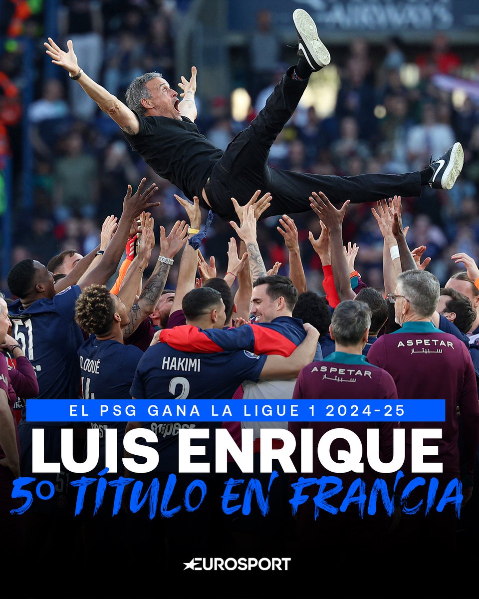 Eurosport.es (@eurosport_es) on Twitter photo 🏆🇫🇷 𝐄𝐥 𝐪𝐮𝐢𝐧𝐭𝐨 𝐭𝐢́𝐭𝐮𝐥𝐨 𝐝𝐞 '𝐋𝐮𝐜𝐡𝐨' 𝐞𝐧 𝐅𝐫𝐚𝐧𝐜𝐢𝐚 > eurosport.es/futbol/ligue-1…
<a href="/LUISENRIQUE21/">LUISENRIQUE</a> y el <a href="/PSG_inside/">Paris Saint-Germain</a> se llevaron este sábado la Ligue 1 con 𝐒𝐄𝐈𝐒 jornadas de adelanto 🏆🇫🇷 𝐄𝐥 𝐪𝐮𝐢𝐧𝐭𝐨 𝐭𝐢́𝐭𝐮𝐥𝐨 𝐝𝐞 '𝐋𝐮𝐜𝐡𝐨' 𝐞𝐧 𝐅𝐫𝐚𝐧𝐜𝐢𝐚 > eurosport.es/futbol/ligue-1…
<a href="/LUISENRIQUE21/">LUISENRIQUE</a> y el <a href="/PSG_inside/">Paris Saint-Germain</a> se llevaron este sábado la Ligue 1 con 𝐒𝐄𝐈𝐒 jornadas de adelanto