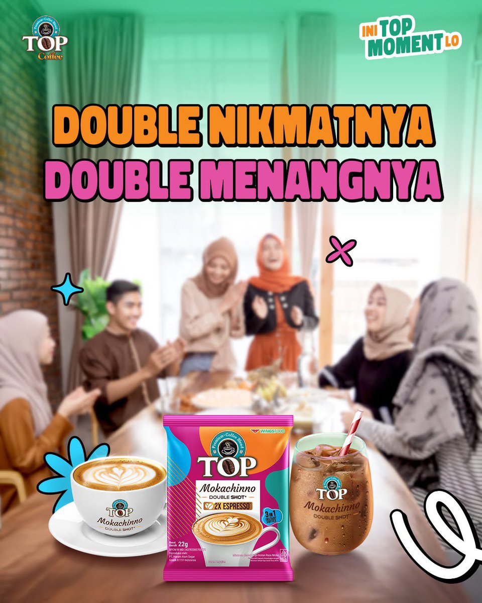 TOPKopi's tweet photo. Segelas TOP Mokachinno Double Shot, untuk sambut hari kemenangan dengan penuh sukacita 🤩🎊

Jadi libur lebaran mau kemana nih TOP Lovers?

#IniTOPMomentLo 
#TOPCoffee
#TOPMokachinno
#EnaknyaDoublicious
#KopinyaOrangIndonesia https://t.co/lx98FFAO8Y