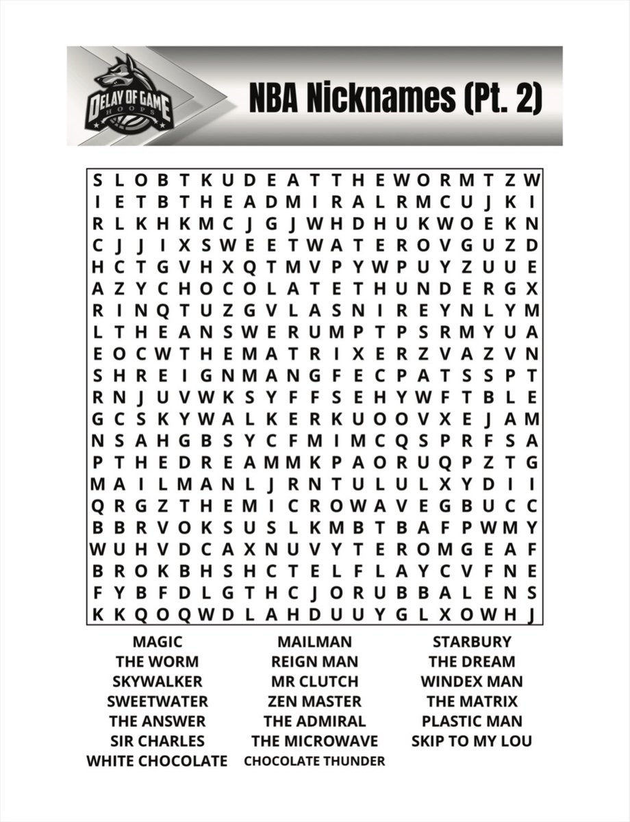 delayhoops's tweet image. Our Basketball Word Search book is out now on Amazon! 

a.co/d/3TniIzD

Features hoopers from every era throughout the entire book #nba #NBATwitter