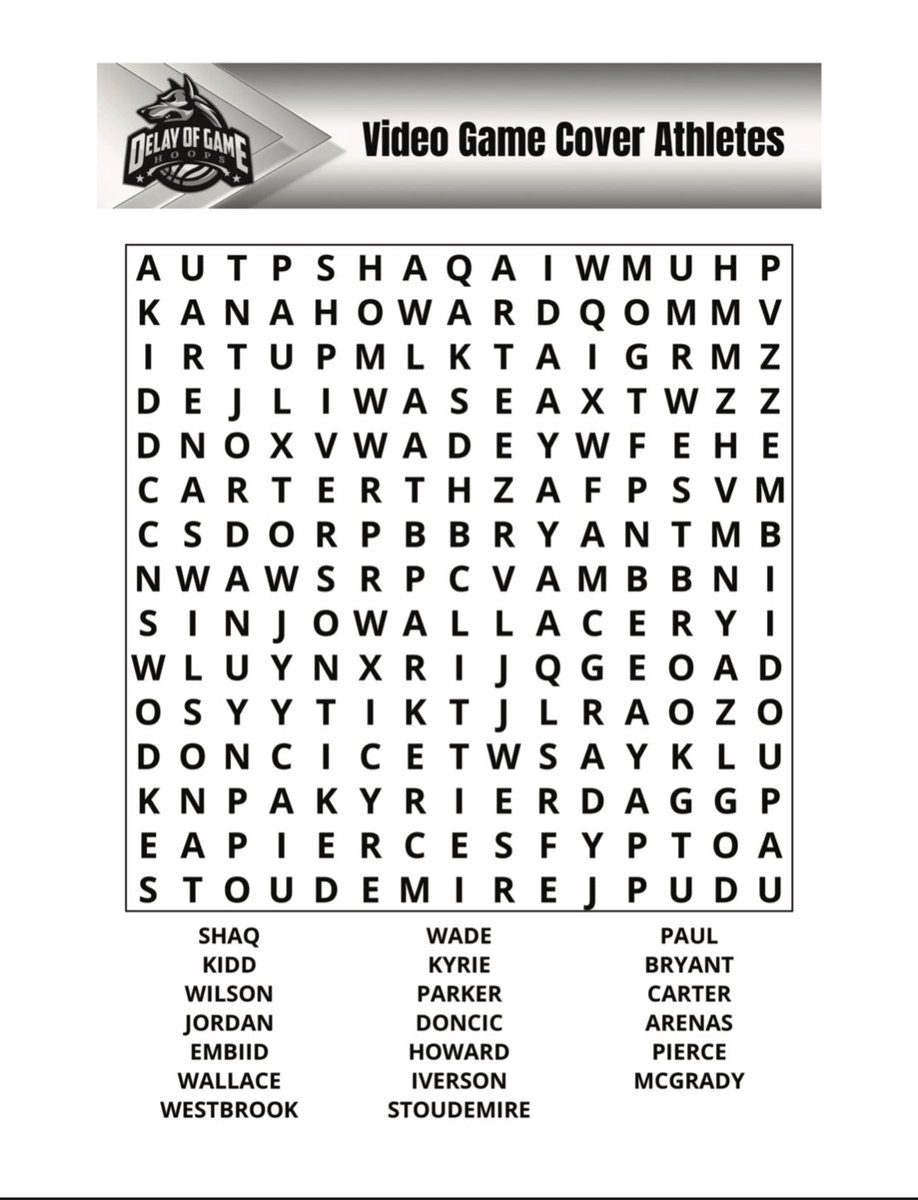 delayhoops's tweet image. Our Basketball Word Search book is out now on Amazon! 

a.co/d/3TniIzD

Features hoopers from every era throughout the entire book #nba #NBATwitter