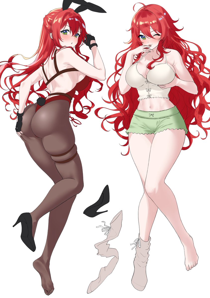 WIP of #EllyArt .
Both of her outfits are very attractive.
I can't wait to finish this illustration&gt;&lt;
