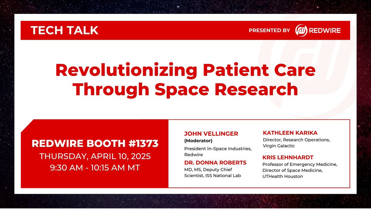 How does space 🚀research lead to game changing breakthroughs that benefit patients here on Earth🌏?  Come find out at #SpaceSymposium