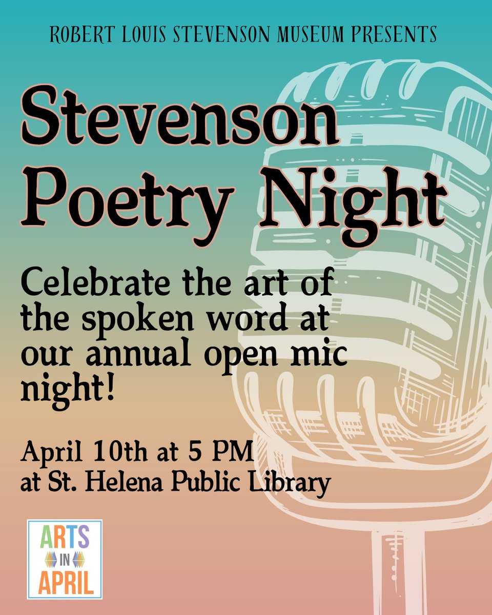 LAST CHANCE to sign up to read at Stevenson Poetry Night!
For those who would like to ensure a performance slot, please sign up online by TONIGHT at stevensonmuseum.org/events/program…