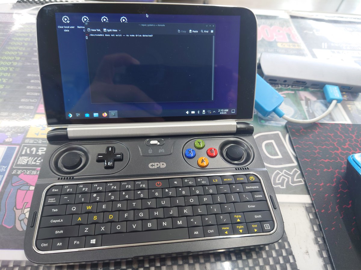 ZOA_Atsugi's tweet photo. 【 #SteamOS 】
no nvme drive detected
思いつく範囲のことは全部やったんですが。
もうちょっと頑張ります。
#ZOA
#厚木
#パソコン屋
#GPDWin2 https://t.co/55brGvnS9u