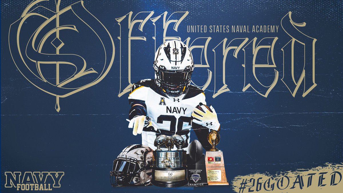 TjBrown2026's tweet image. After a great conversation with @CoachLaurendine I am beyond blessed to say I have received a Division 1 offer from @NavyFB #AGTG