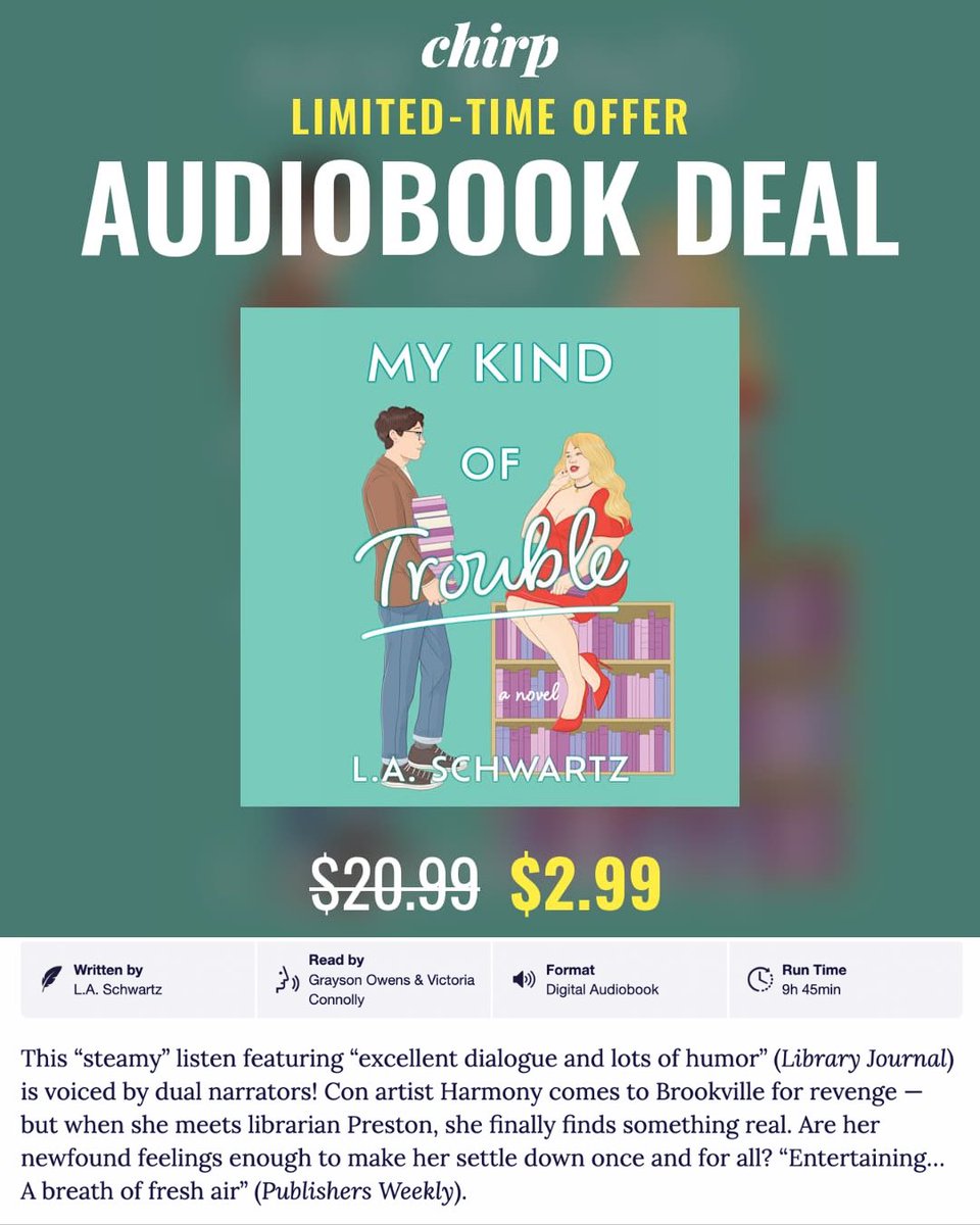 a little bird told me where you could get Preston and Harmony’s audiobook for super cheap😘

chirpbooks.com/audiobooks/my-…