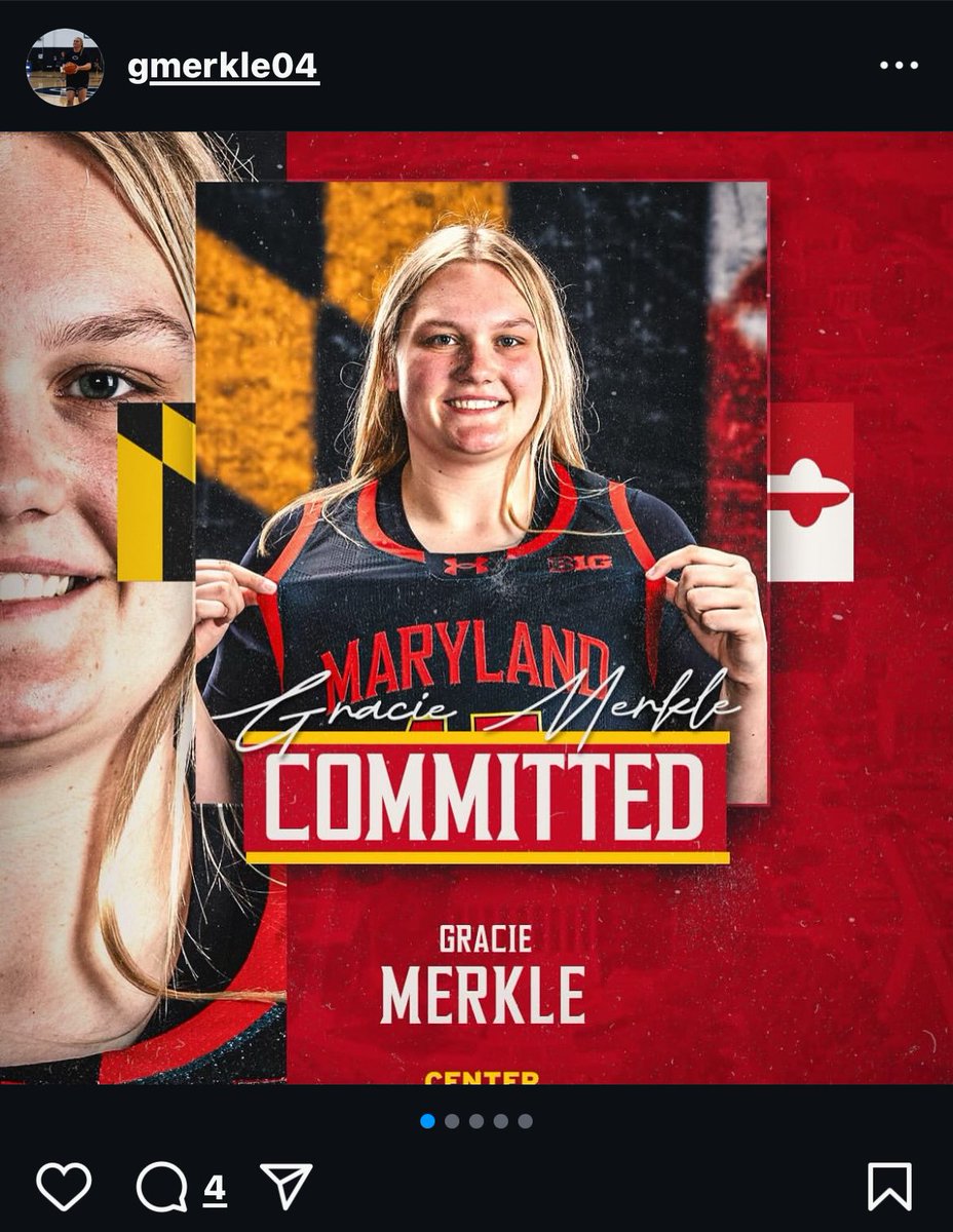 Penn State center Gracie Merkle announced her transfer to Maryland on her Instagram. 

Merkle averaged 15.5 points and 8.6 rebounds last season for the Nittany Lions. She scored 24 against Maryland in January.