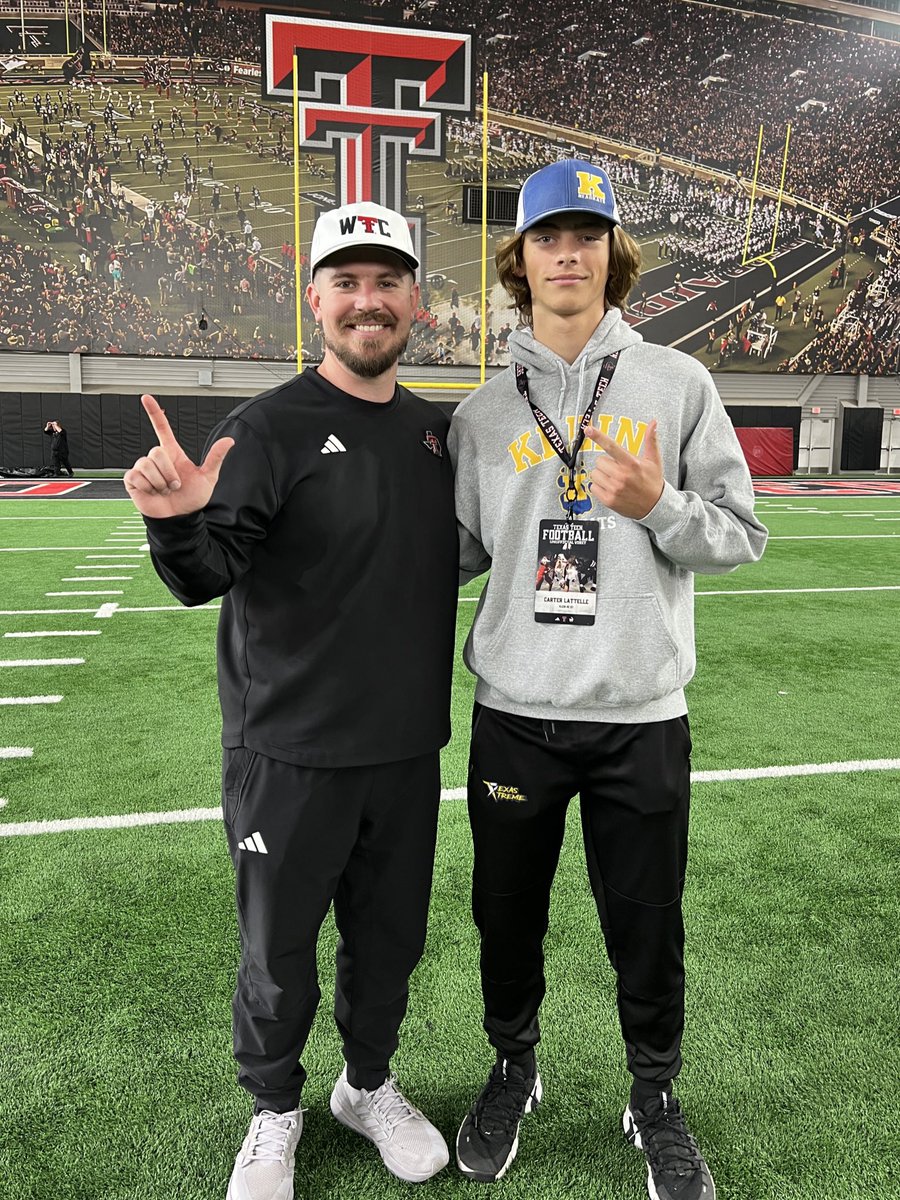 Carter Lattelle 2027 QB (@carterlattelle) on Twitter photo Awesome experience today <a href="/TexasTechFB/">Texas Tech Football</a> spring practice!! Hospitality and energy were incredible! Thank you <a href="/lindseyscottjr/">Lindsey Scott Jr.</a> and <a href="/Coach_Leftwich/">Mack Leftwich</a> for the invite and conversations! I look forward to coming back to Lubbock soon!
#WreckEm 🔴⚫️
<a href="/JoeyMcGuireTTU/">Joey McGuire 🌵</a> <a href="/CoachKennyPerry/">Kenny Perry 🌵</a> Awesome experience today <a href="/TexasTechFB/">Texas Tech Football</a> spring practice!! Hospitality and energy were incredible! Thank you <a href="/lindseyscottjr/">Lindsey Scott Jr.</a> and <a href="/Coach_Leftwich/">Mack Leftwich</a> for the invite and conversations! I look forward to coming back to Lubbock soon!
#WreckEm 🔴⚫️
<a href="/JoeyMcGuireTTU/">Joey McGuire 🌵</a> <a href="/CoachKennyPerry/">Kenny Perry 🌵</a>