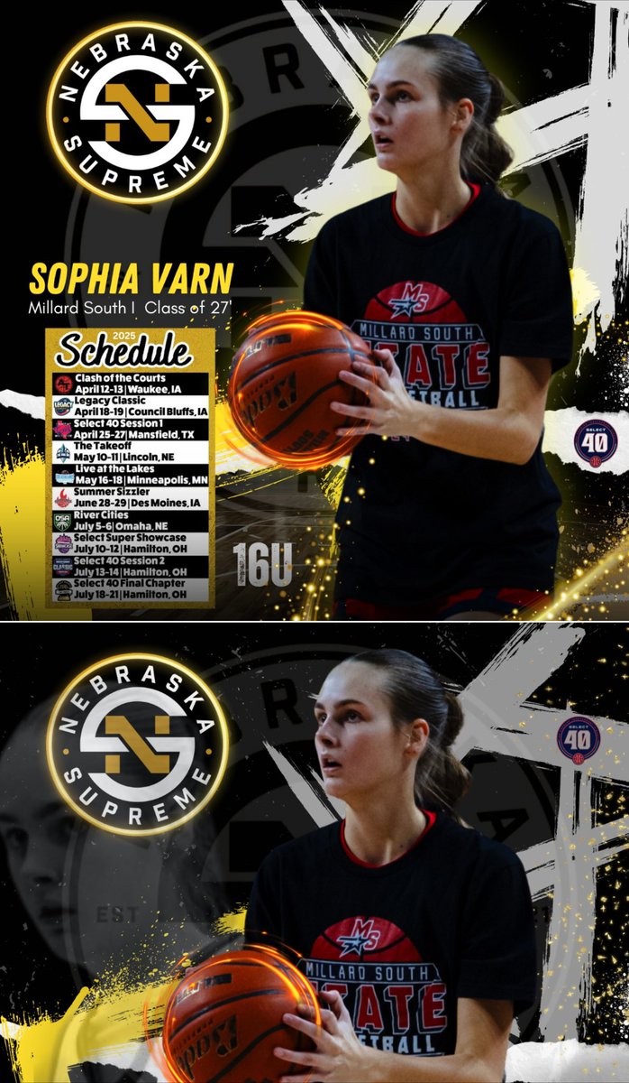 Sophia Varn (@sophiavarn) on Twitter photo Season right around the corner! Can’t wait to get on the court with my girls!!! <a href="/NESupremeGirls/">Nebraska Supreme Girls</a> <a href="/patriotsgbball/">Millard South GBB</a>
Graphic by: <a href="/m_robinson3/">Michael Robinson</a> Season right around the corner! Can’t wait to get on the court with my girls!!! <a href="/NESupremeGirls/">Nebraska Supreme Girls</a> <a href="/patriotsgbball/">Millard South GBB</a>
Graphic by: <a href="/m_robinson3/">Michael Robinson</a>