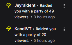 Thank you all so much for the love today — I really appreciate it. Beating Sekiro on the last stream before my vacation made it extra special. Big thanks to today's raiders, <a href="/Jeyraident/">Jeyraident ⌛【1.0 Debut TBA】</a>  and <a href="/KandiVT/">KANDI THE TOOTH DEMON ♡</a> ! I am really touched and can’t wait to catch up with everyone once I’m back!💛