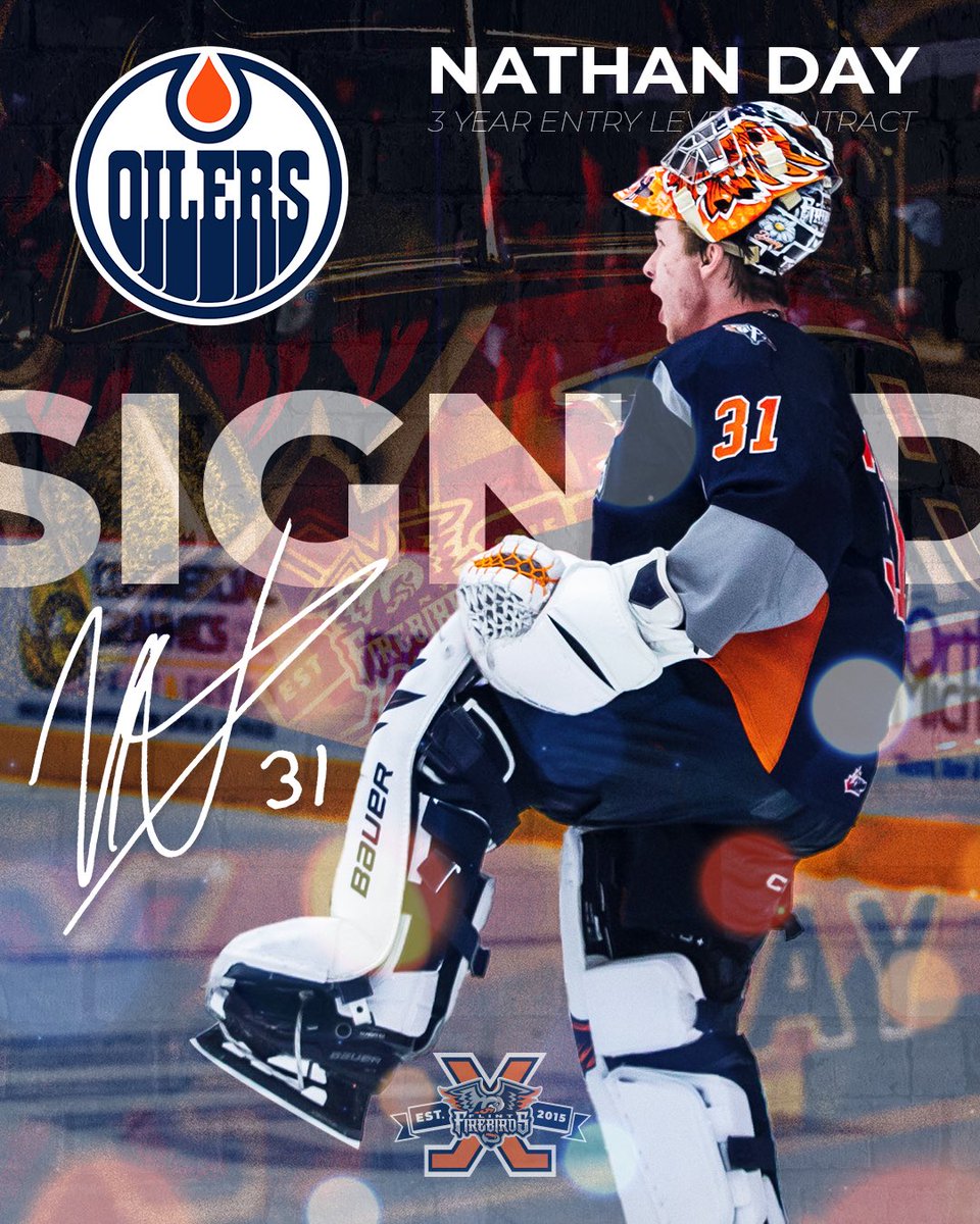 FlintFirebirds's tweet image. ATTA BOY DAISY!!! The Edmonton Oilers have signed Nathan Day to a three-year NHL entry-level contract 🌸🌸🌸