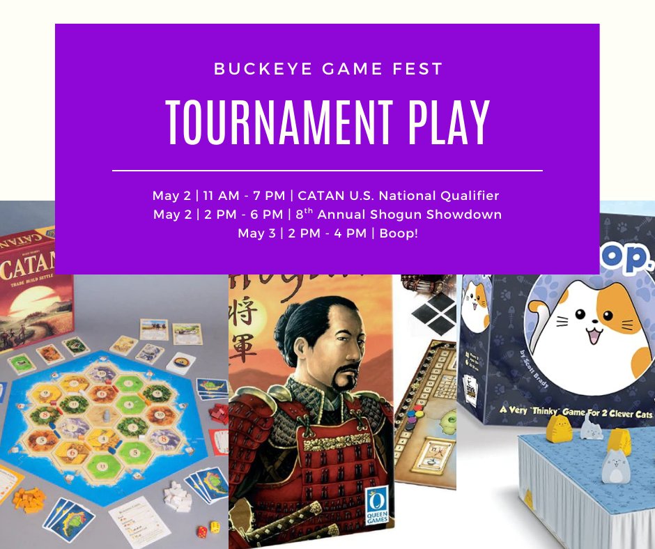 Check out our tournaments that are FREE to participate in.

BGF Badges are required and you will need to know how to play the game for these specific events.

Get your tickets now: tinyurl.com/2p9w3ppu