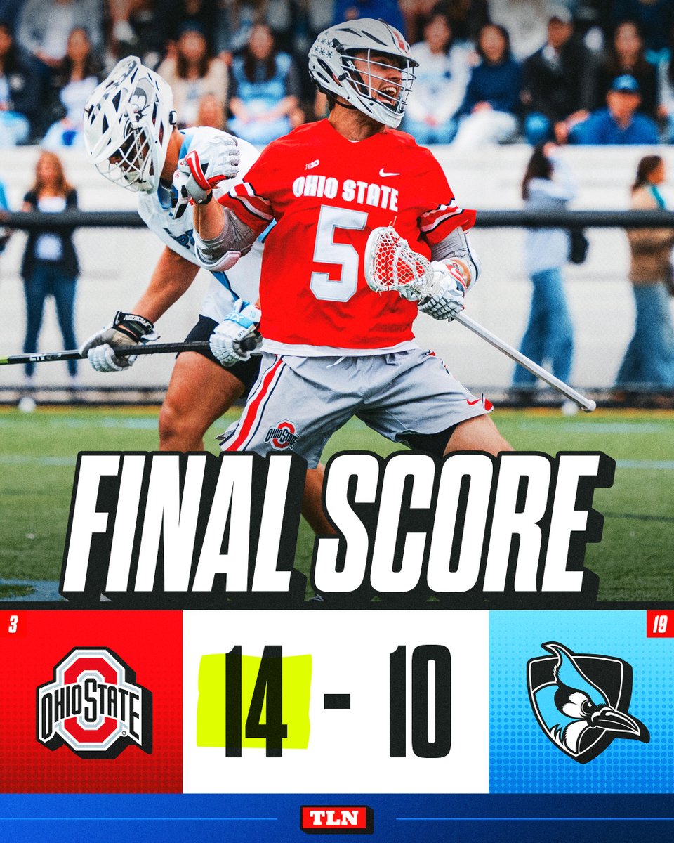 TLN π₯ (@lacrossenetwork) on Twitter photo BUCKEYES KEEP ON ROLLING! π¨π°
<a href="/OhioStateMLAX/">Ohio State Men's Lacrosse</a> (11-1) picks up an 11th straight win, dropping Big Ten rival <a href="/jhumenslacrosse/">JHU Men's Lacrosse</a> to 6-5 on the season BUCKEYES KEEP ON ROLLING! π¨π°
<a href="/OhioStateMLAX/">Ohio State Men's Lacrosse</a> (11-1) picks up an 11th straight win, dropping Big Ten rival <a href="/jhumenslacrosse/">JHU Men's Lacrosse</a> to 6-5 on the season