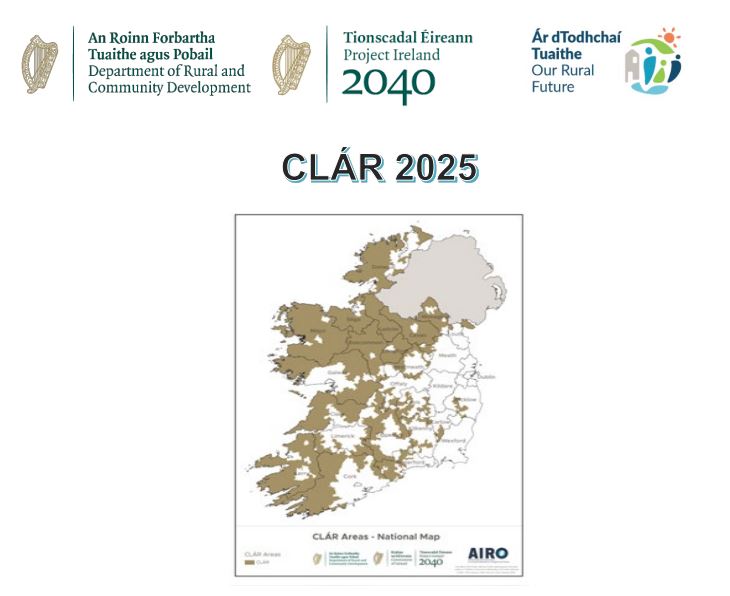 CLÁR 2025 Funding for Small-Scale Rural Projects is open for applications! 
1: Developing Community Facilities and Amenities
2: Mobility, Cancer Care, Community First Responder and Meals on Wheels Transport
3: ‘Our Living Islands’
Get all the info here: gov.ie/en/policy-info…