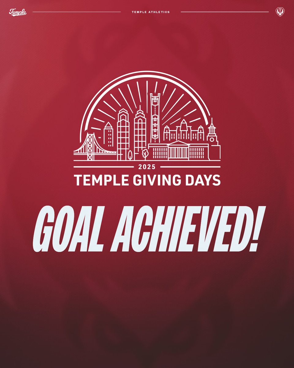 THANK YOU OWLS! 👏👏

The <a href="/TempleOwlClub/">Temple Owl Club</a> reached its goal for #TempleGivingDays, but there's still time to contribute!

🎁: bit.ly/42eAHQ2

#GoOwls🦉