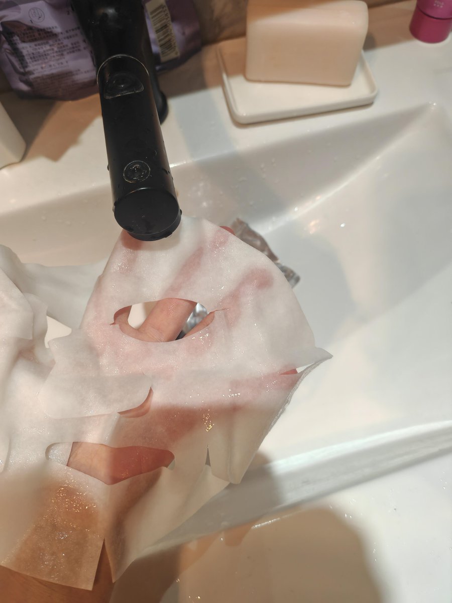 Using a facial mask to take care of my skin #skincareroutine #forbeauty
