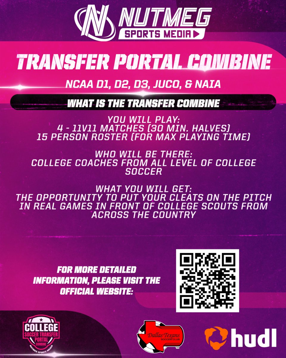 Entering the Transfer Portal and hoping to get picked up? Needing current game footage that is not from your club days?

Look no further than the College Soccer Transfer Portal.  Men's and Women's programs from all levels of the college game will be in attendance looking for